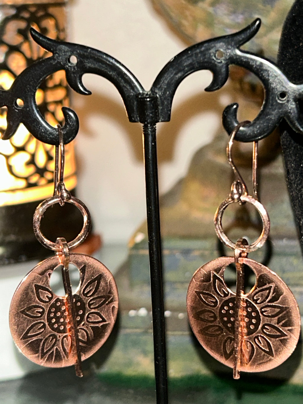 E200 Harvest Collection: Sunflower ‘Fussy Cut’ Earrings