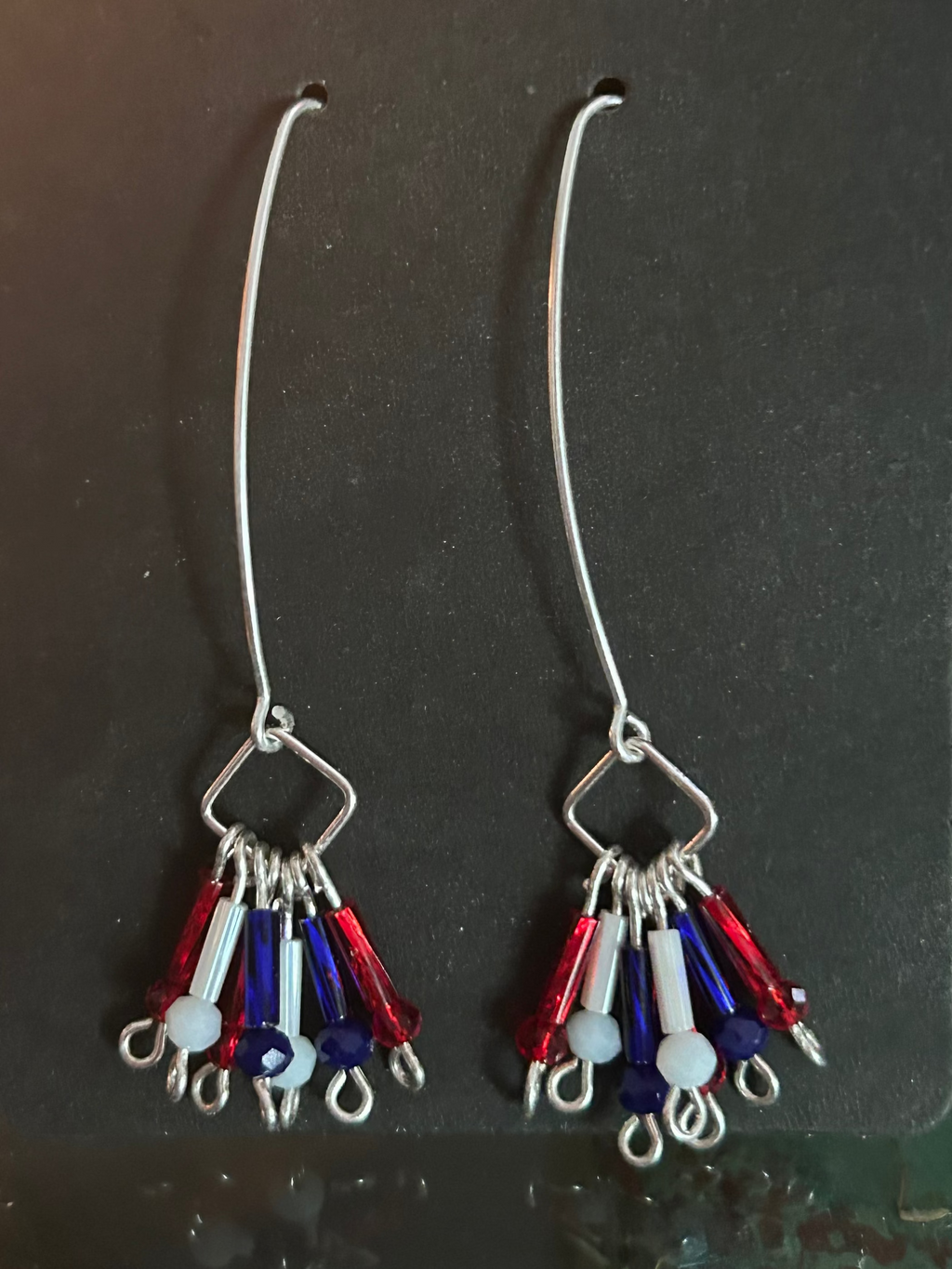 E202 ‘Sparkler Earrings’ Sterling & Czech glass beads