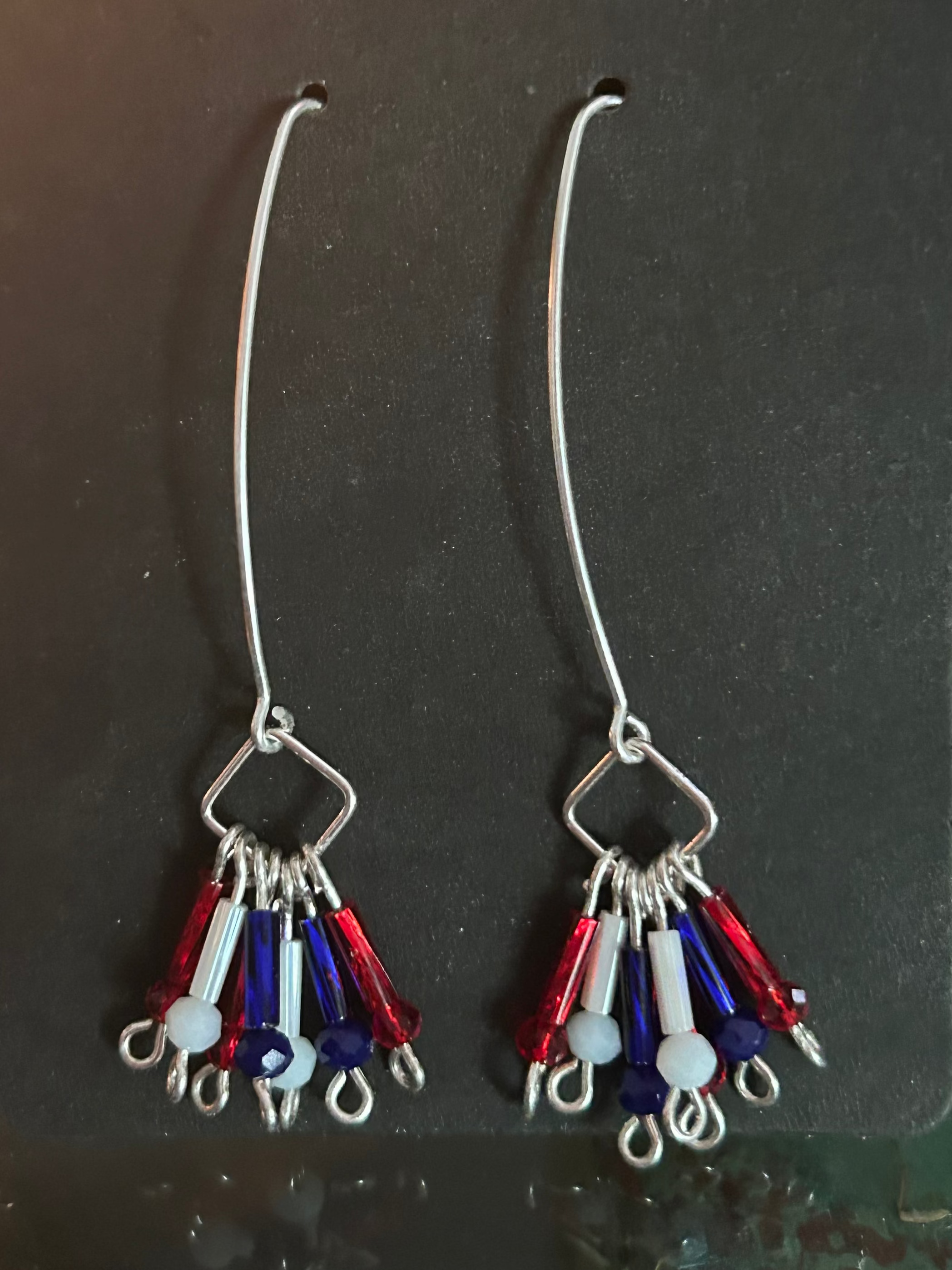 E202 ‘Sparkler Earrings’ Sterling & Czech glass beads