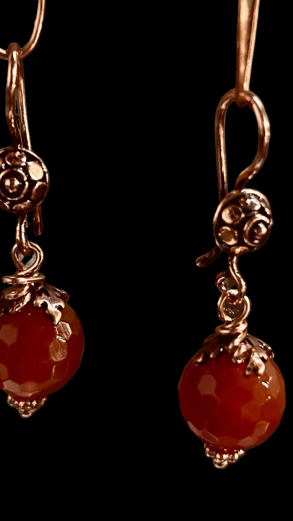 E204 Harvest Collection: Copper wrapped 14mm Carnelian Pumpkins